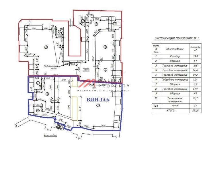 Продажа торгового помещения с арендатором Винлаб