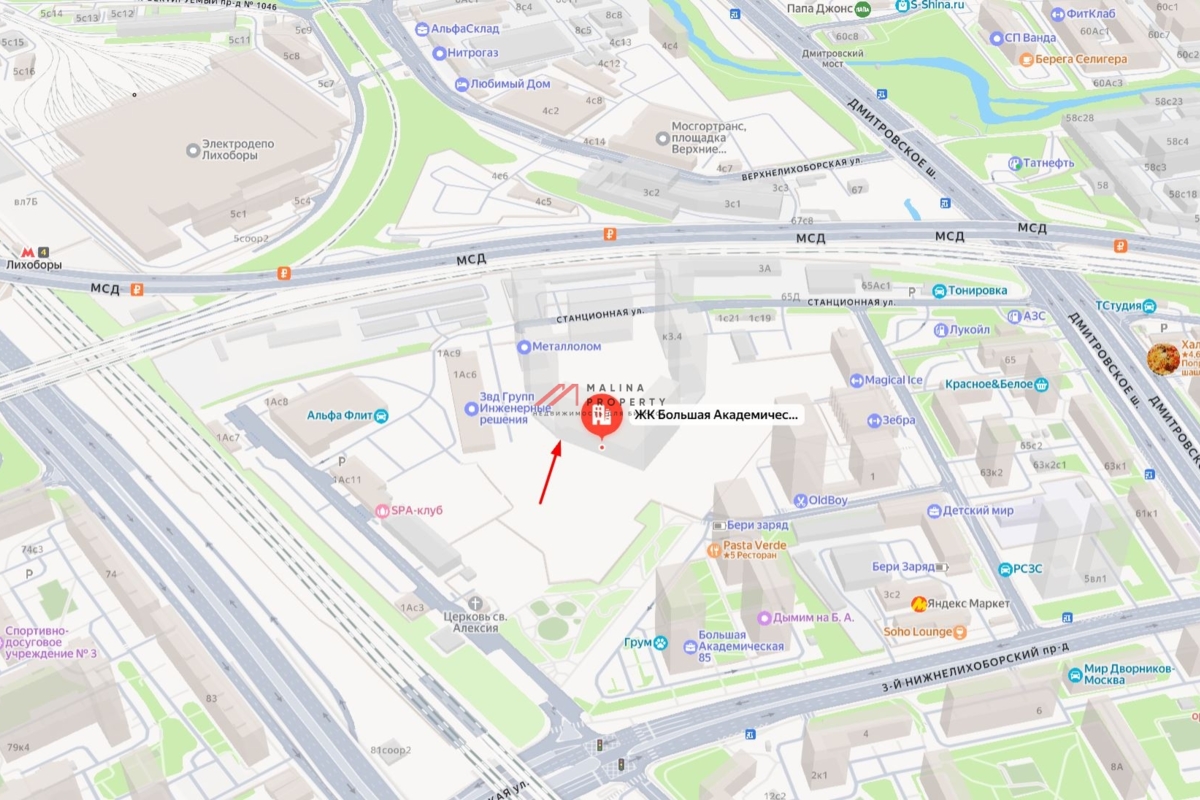 Аренда торгового помещения в ЖК "Большая Академическая 85"