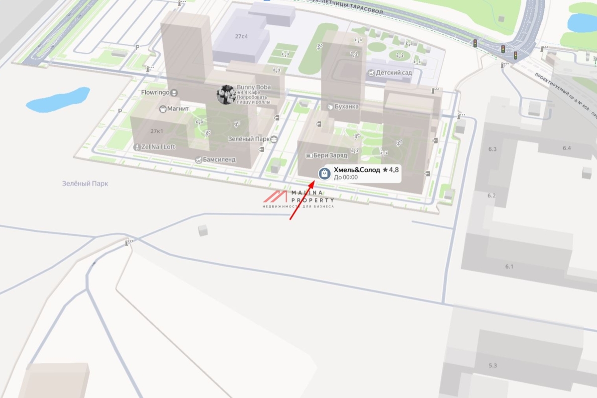 Продажа помещения с магазином Хмель и Солод в ЖК "Зелёный парк" 