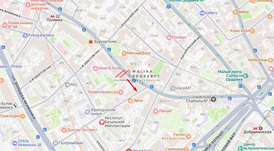 Аренда коммерческого помещения на Полянке