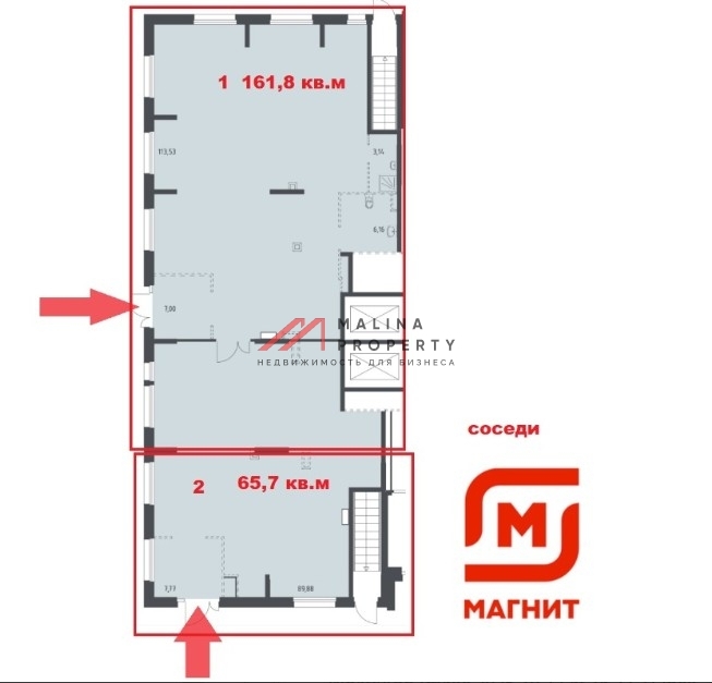 Продажа углового помещения в ЖК "Квартал Ивакино"