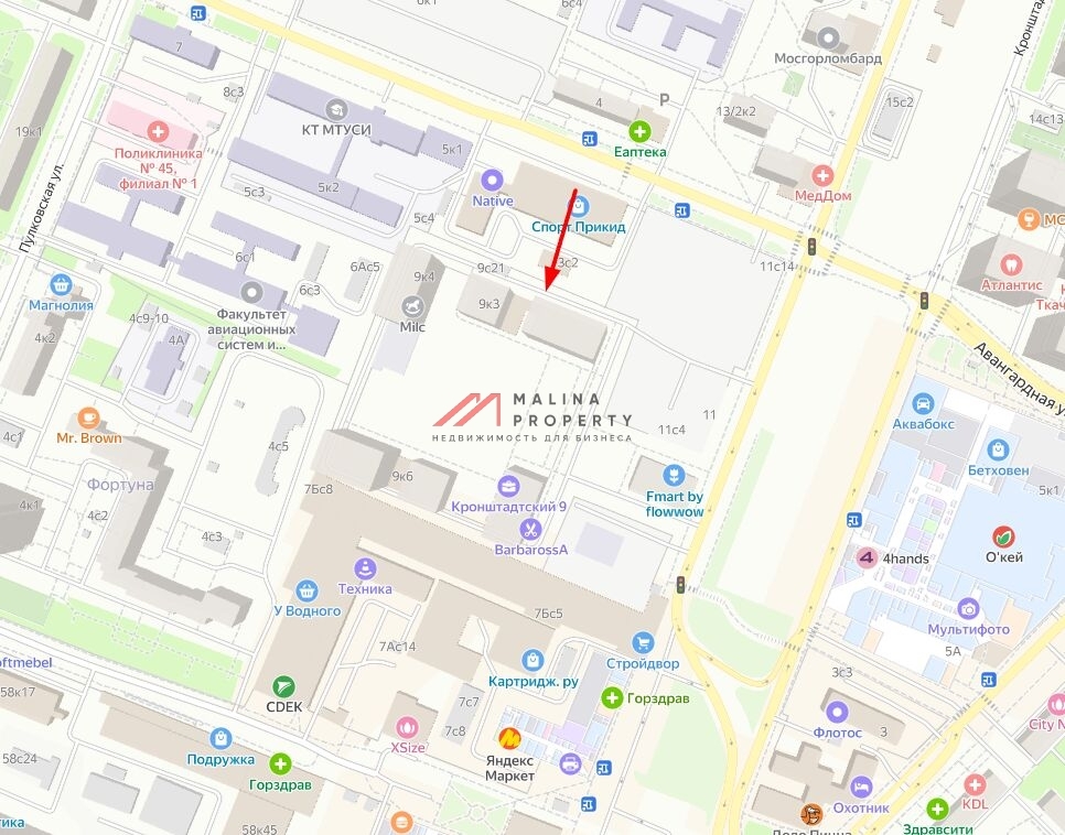 Аренда торгового помещения в ЖК «Кронштадтский 9»