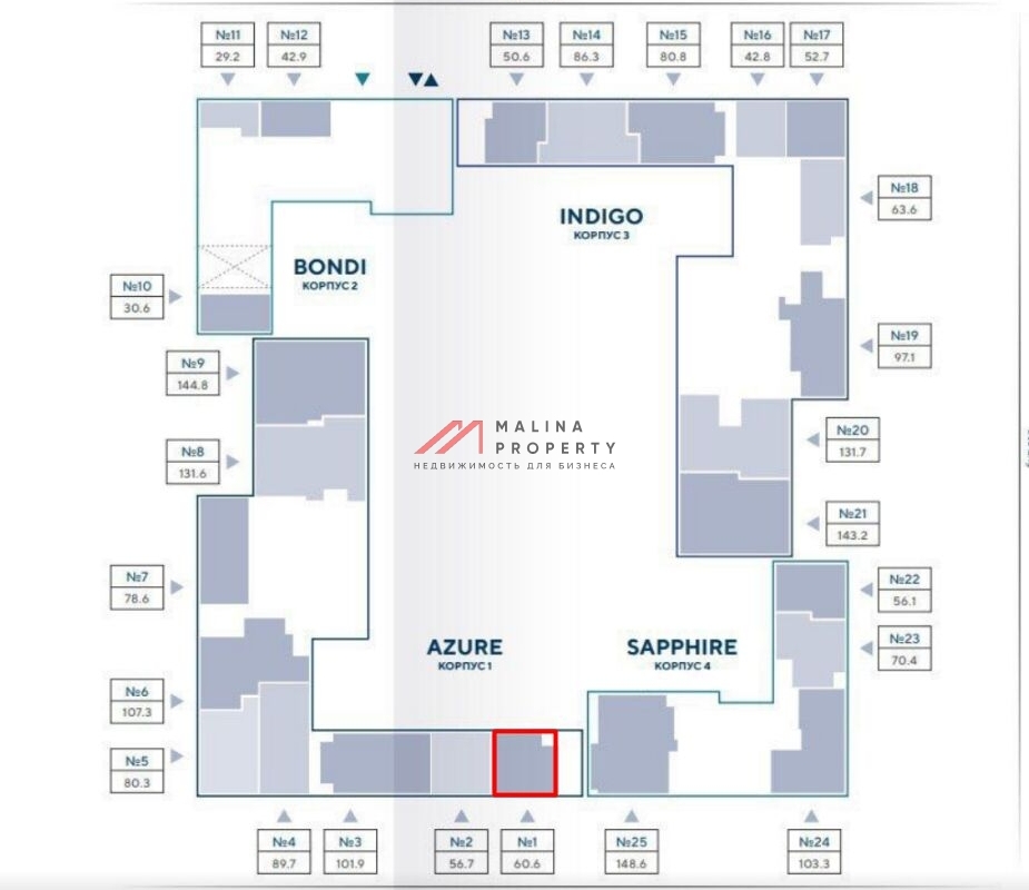 Аренда торгового помещения в ЖК "Wave" 