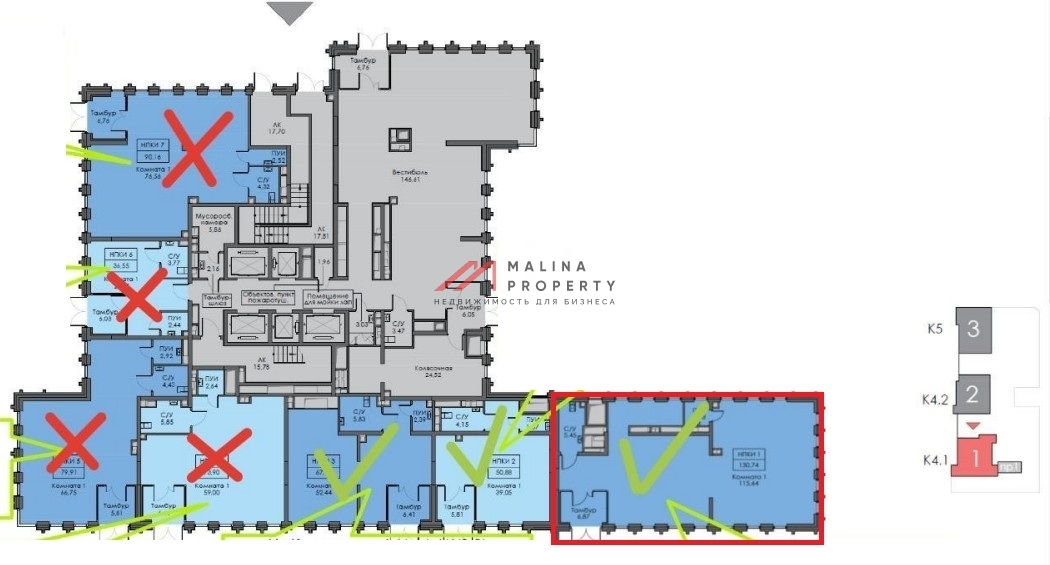 Продажа помещения в жилом комплексе Среда на Кутузовском