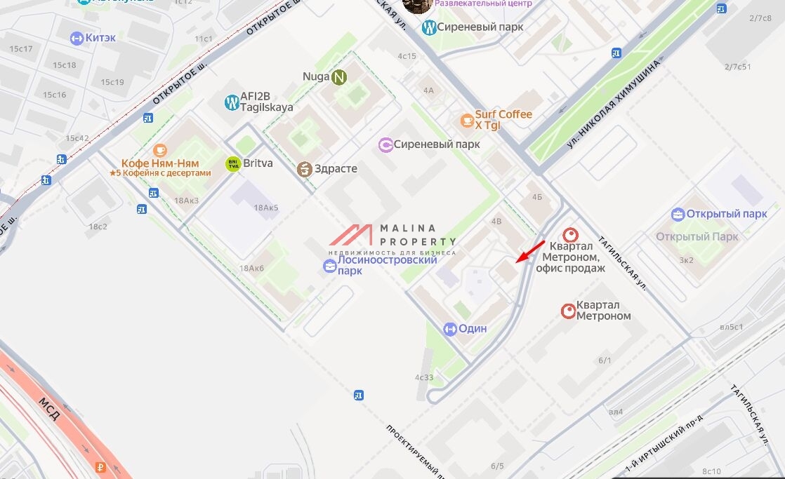 Продажа торгового помещения в ЖК "Сиреневый парк" 