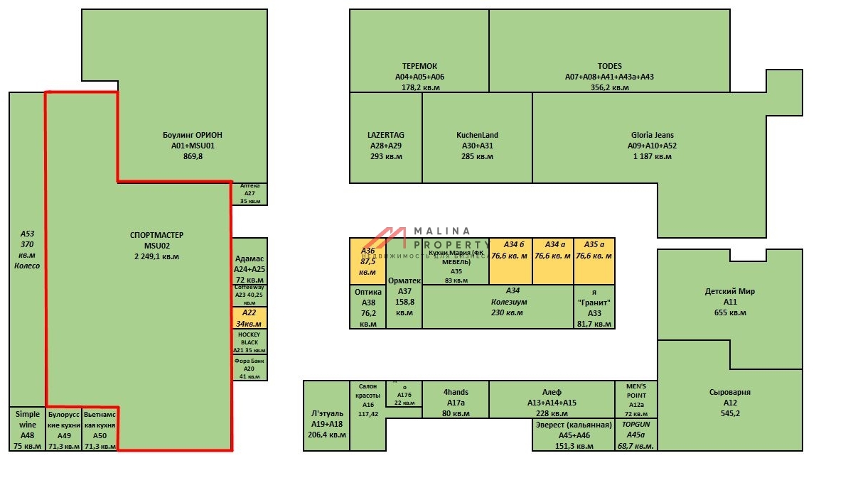 Продажа торгового помещения с арендатором Спортмастер