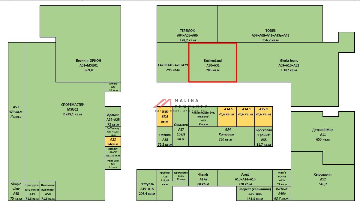Продажа торгового помещения с арендатором Kuchenland Home