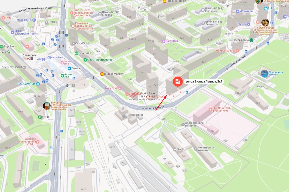 Продажа торгового помещения у метро Планерная