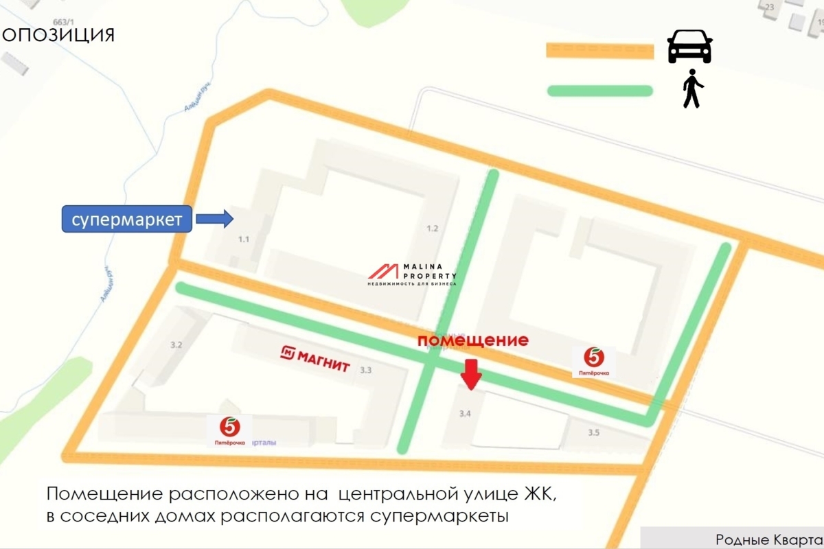 Продажа углового помещения с аптекой Горздрав в ЖК "Родные кварталы"