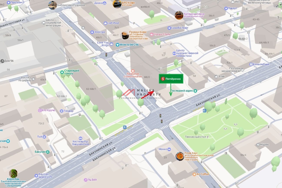 Аренда помещения на Бакунинской