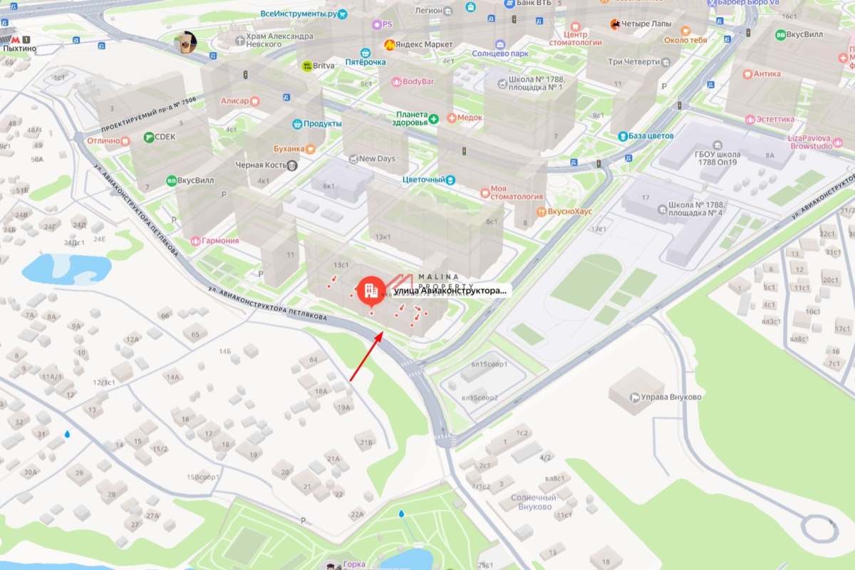 Продажа помещения с "Wildberries" на Авиаконструктора Петлякова