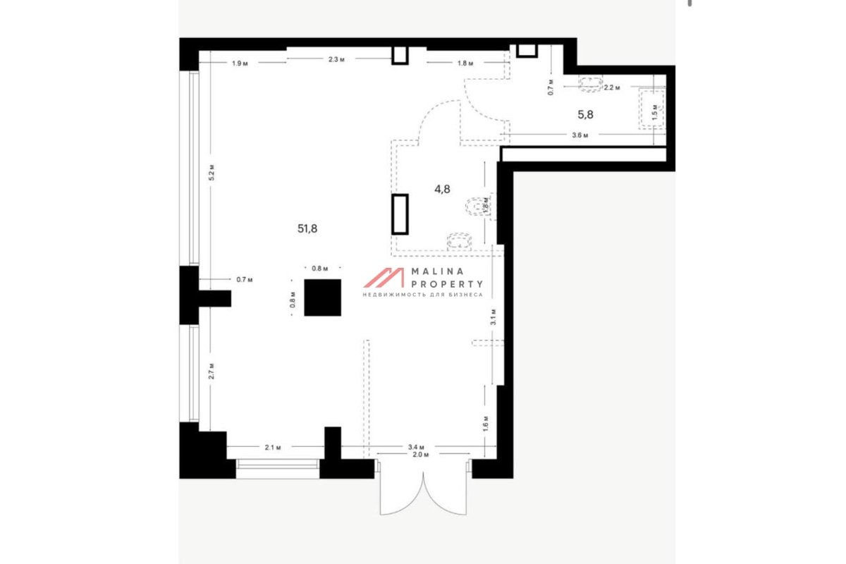 Продажа помещения с арендатором Аптека 36,6 в ЖК "Кутузовский квартал"