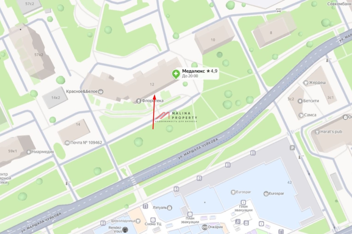 Аренда торгового помещения у м. Кузьминки