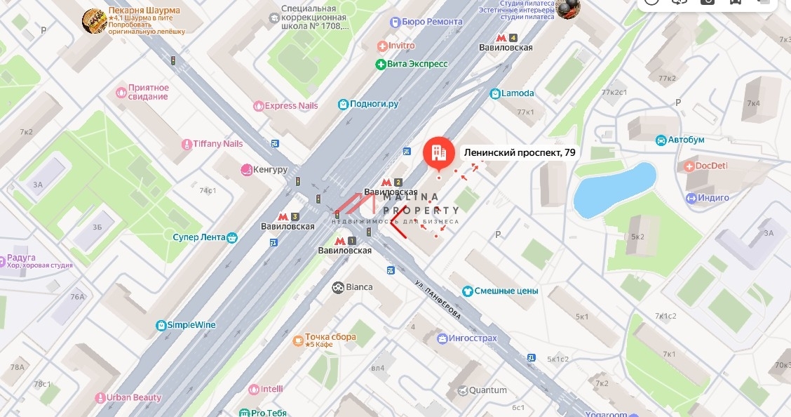 Продажа торговых помещений у выхода из метро «Вавиловская»