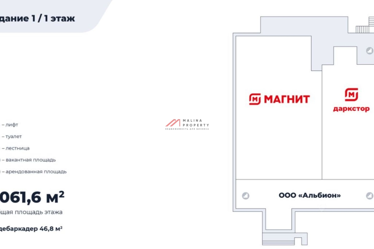 Продажа торгового здания с арендаторами в г. Долгопрудный