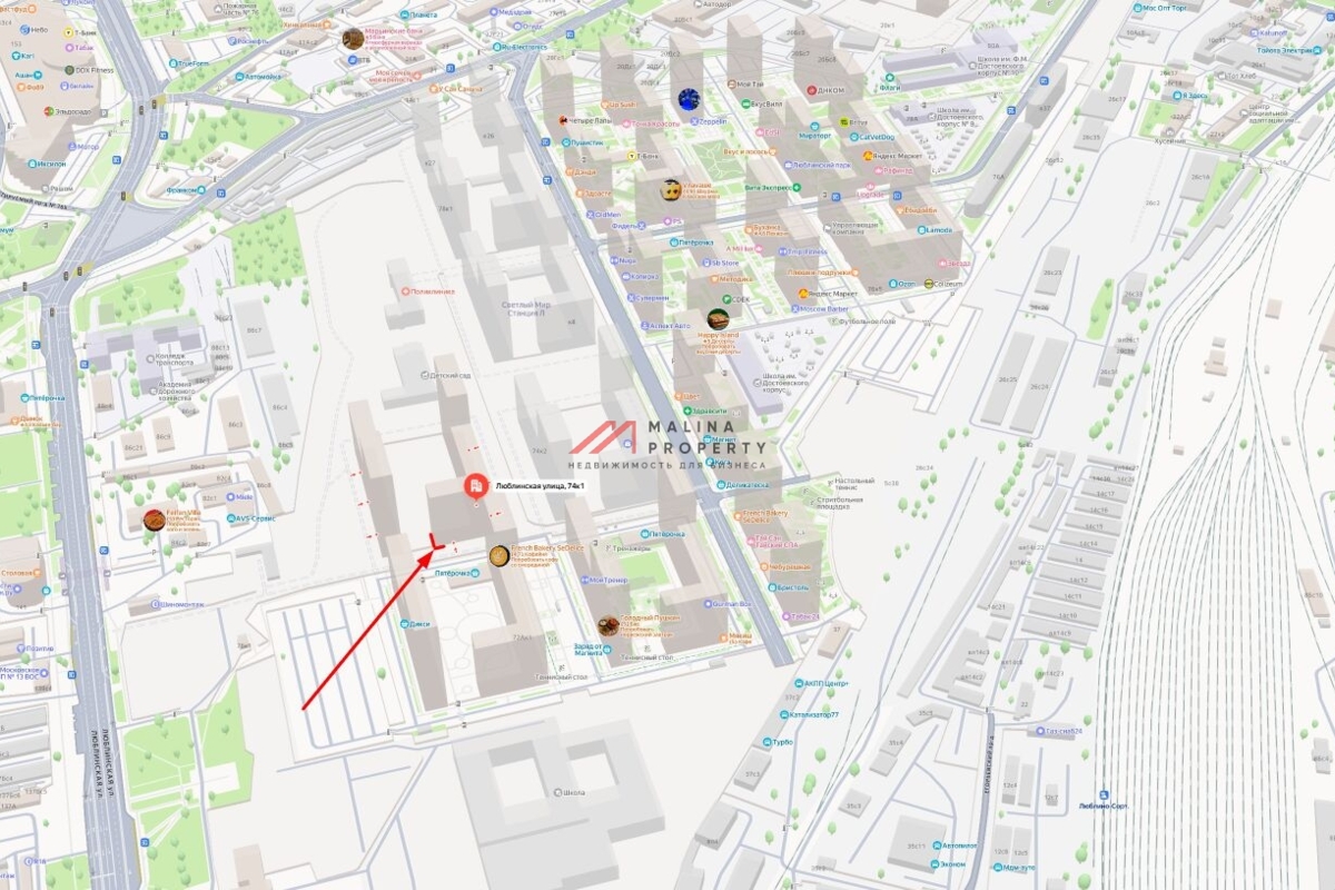 Аренда торгового помещения в ЖК "Люблинский парк" 