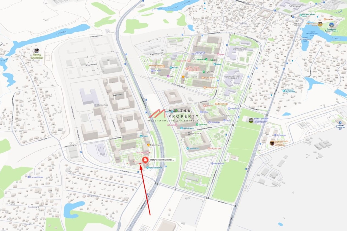 Аренда торгового помещения в ЖК "Остафьево" 