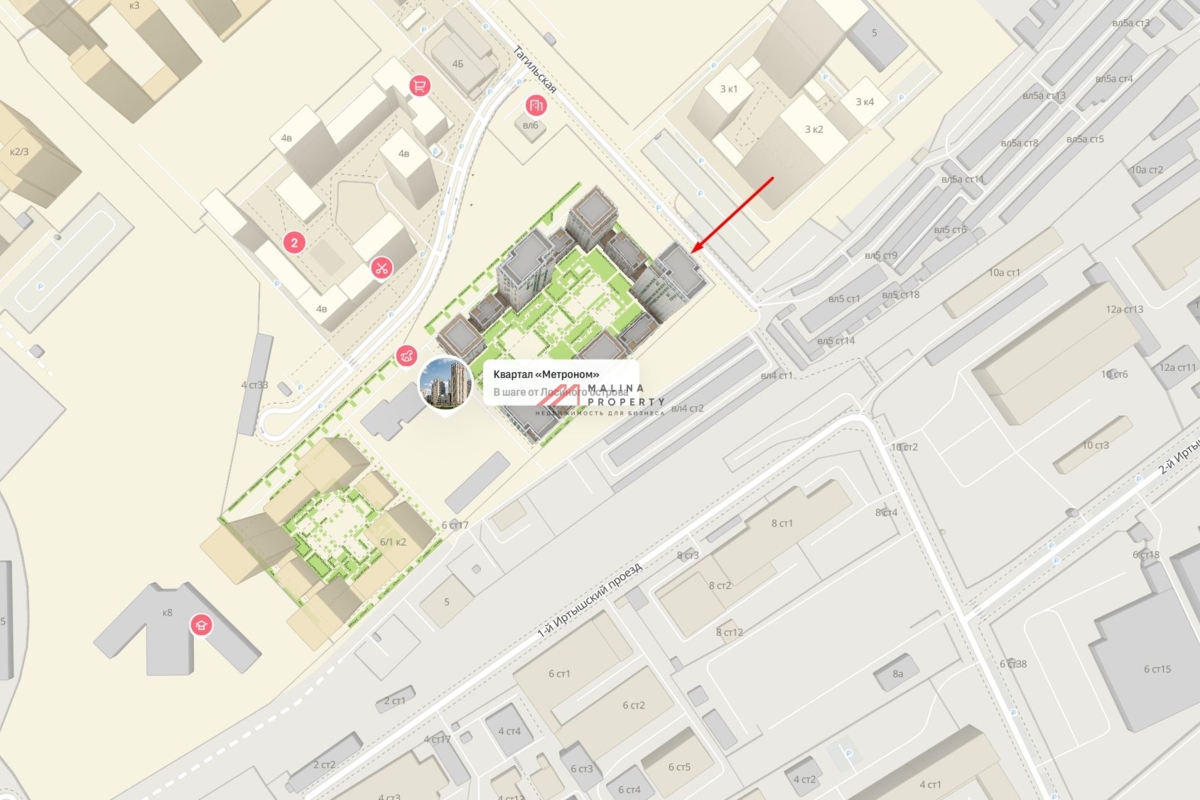 Продажа торгового помещения в ЖК «Квартал Метроном»