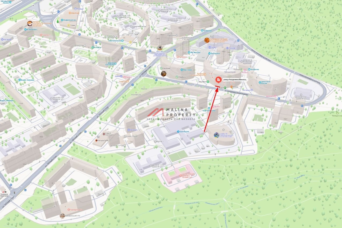 Аренда торгового помещения в ЖК "Теплый край" 