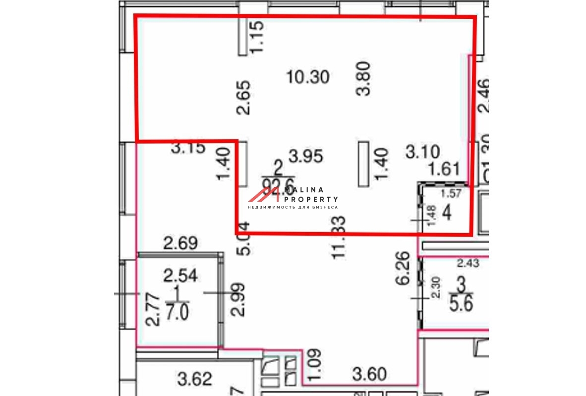 Аренда углового помещения в ЖК "Мой адрес на Клинской" 