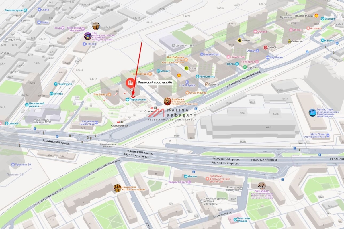 Аренда торгового помещения на выходе из метро Стахановская