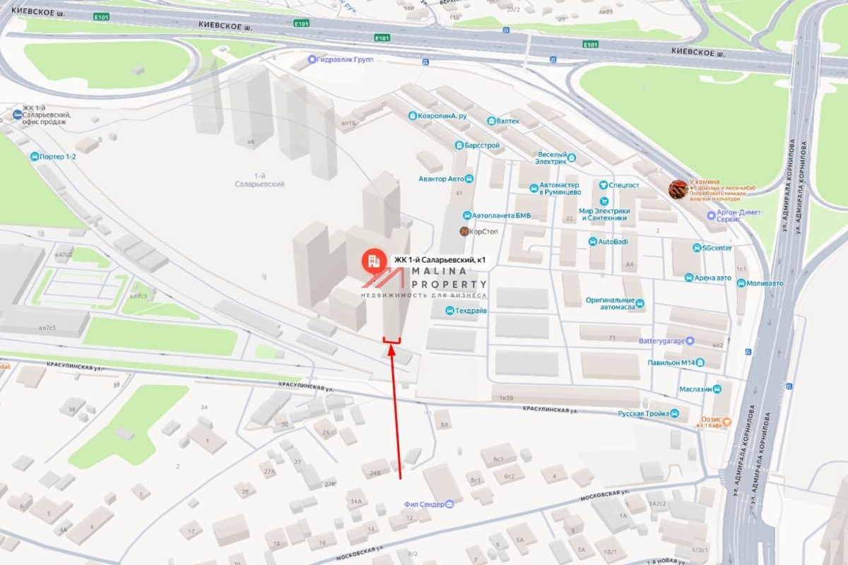 Продажа торгового помещения в ЖК "1-й Саларьевский" 