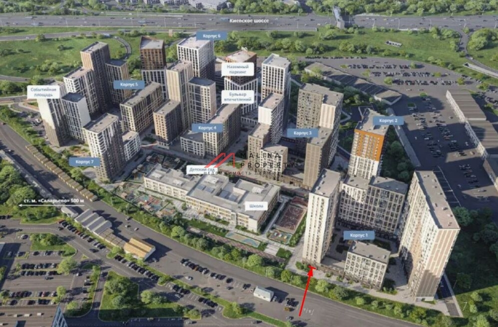 Продажа торгового помещения в ЖК "1-й Саларьевский" 