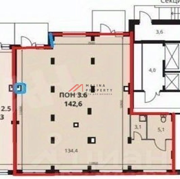 Продажа помещения с арендаторами в ЖК "1-й Ленинградский" 