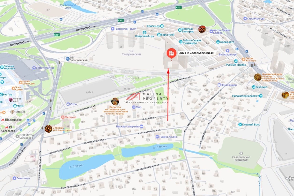 Продажа торгового помещения в ЖК "1-й Саларьевский" 