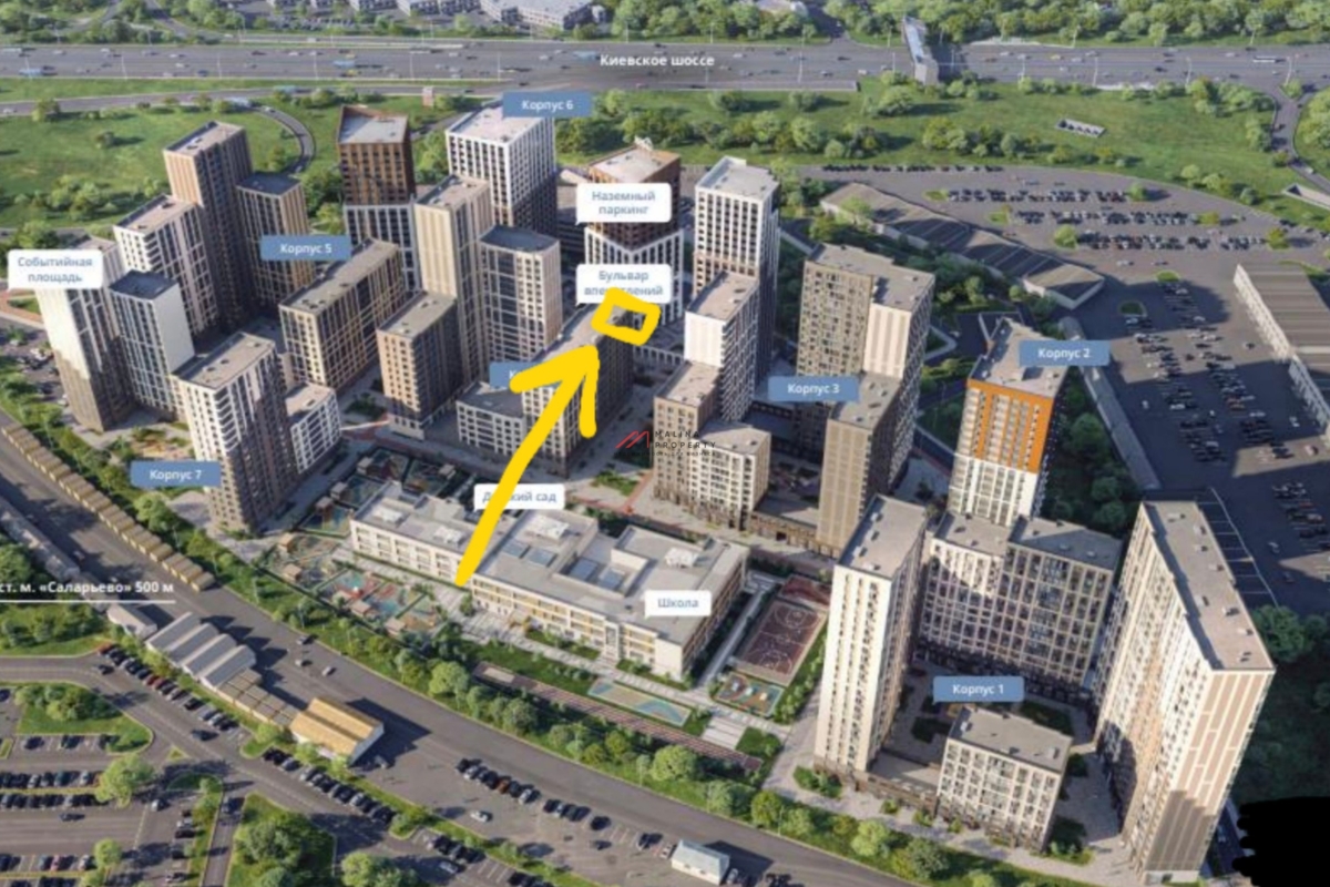 Продажа торгового помещения рядом с супермаркетом в ЖК 1-й Саларьевскй