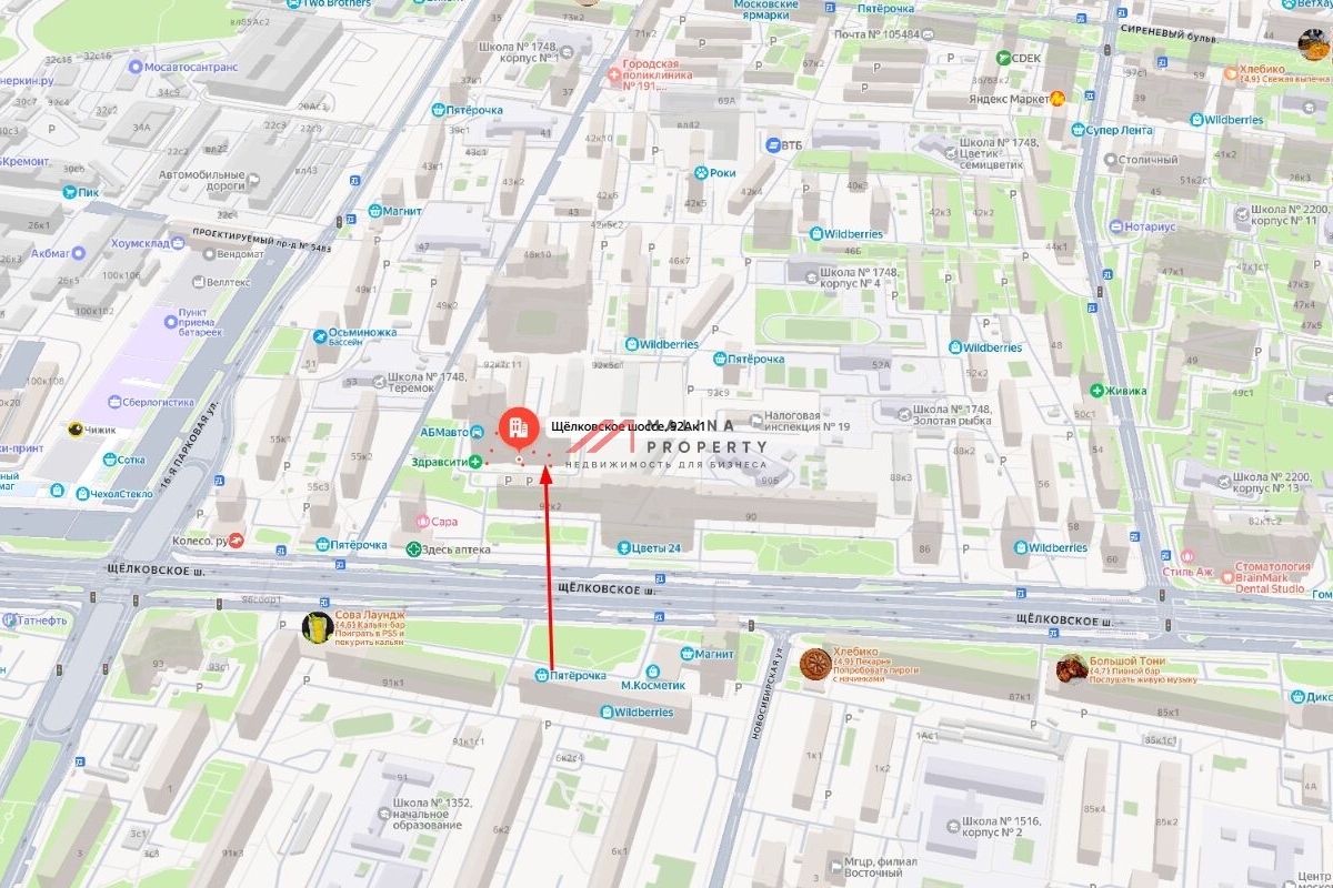 Аренда торгового помещения в районе метро Щелковская