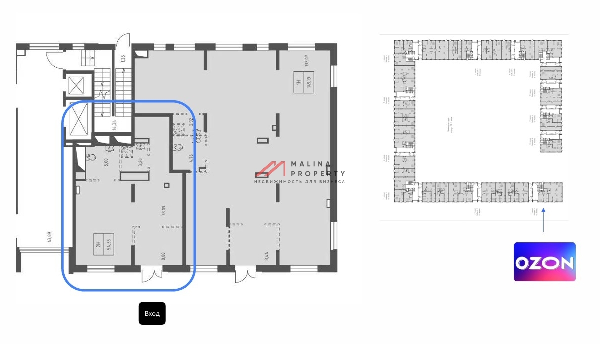 Продажа помещения с арендатором "Ozon" в ЖК "Пятницкие Луга"