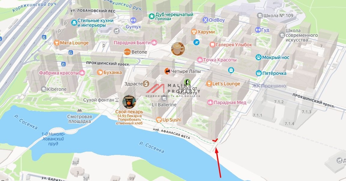 Аренда торгового помещения в жилом комплексе Прокшино