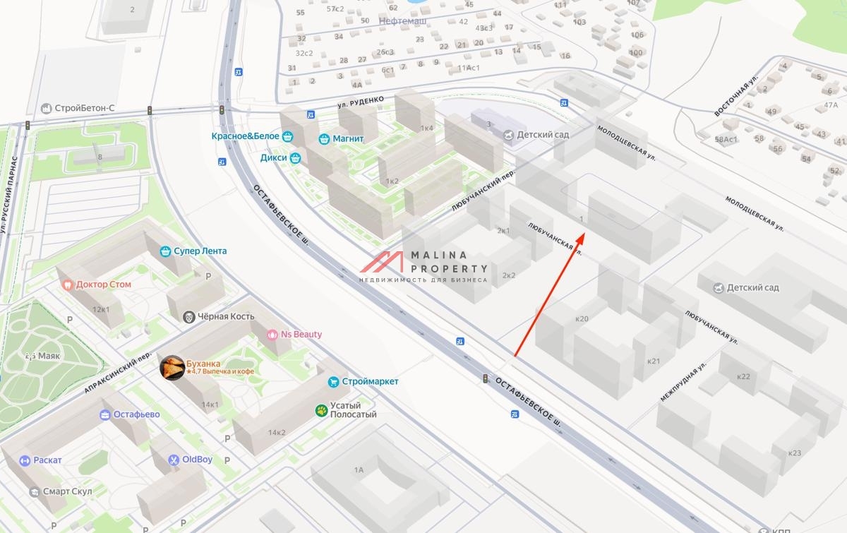 Аренда помещения в центре ЖК "Остафьево"