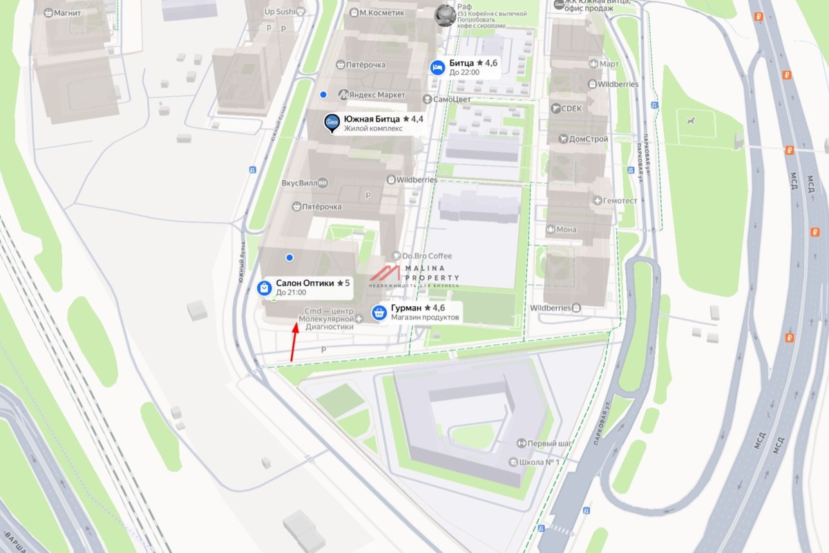 Продажа торгового помещения в ЖК Южная Битца