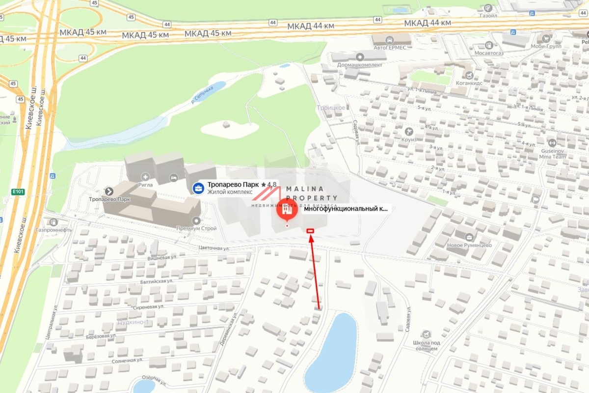 Аренда торгового помещения в ЖК "Тропарево парк" 