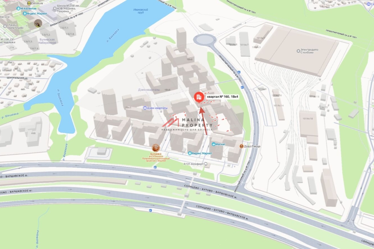 Аренда торгового помещения в ЖК "Дзен-кварталы" 