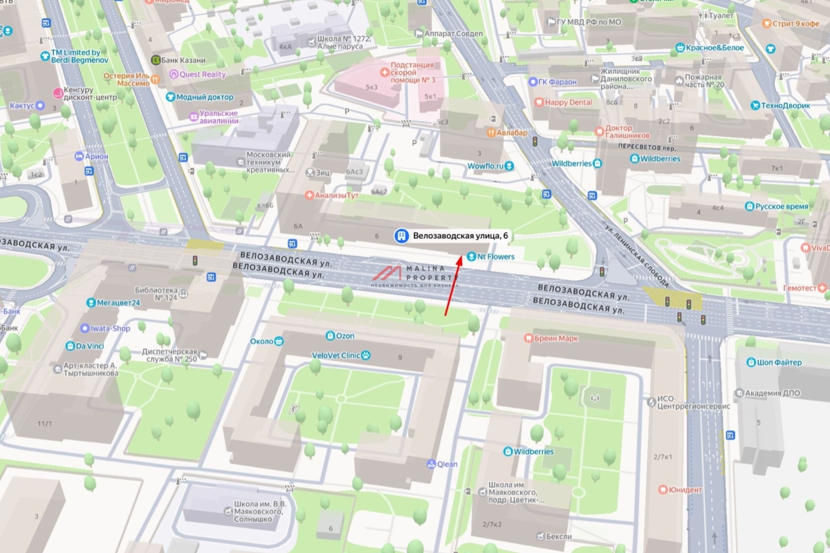 Продажа помещения с арендаторами на Велозаводской улице