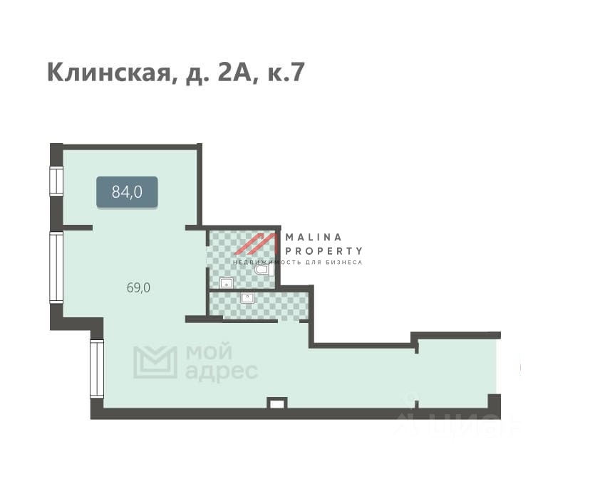 Аренда торгового помещения в ЖК "Мой адрес на Клинской" 