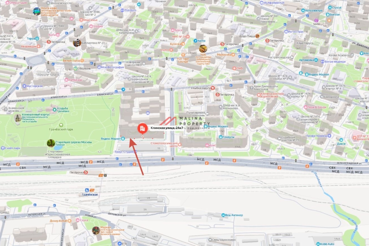 Аренда торгового помещения в ЖК "Мой адрес на Клинской" 