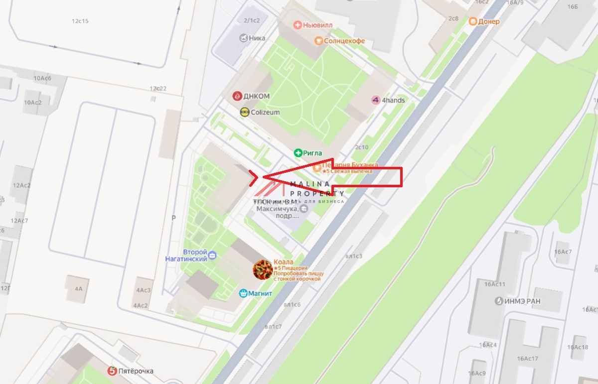 Аренда углового помещения в ЖК "Второй Нагатинский"