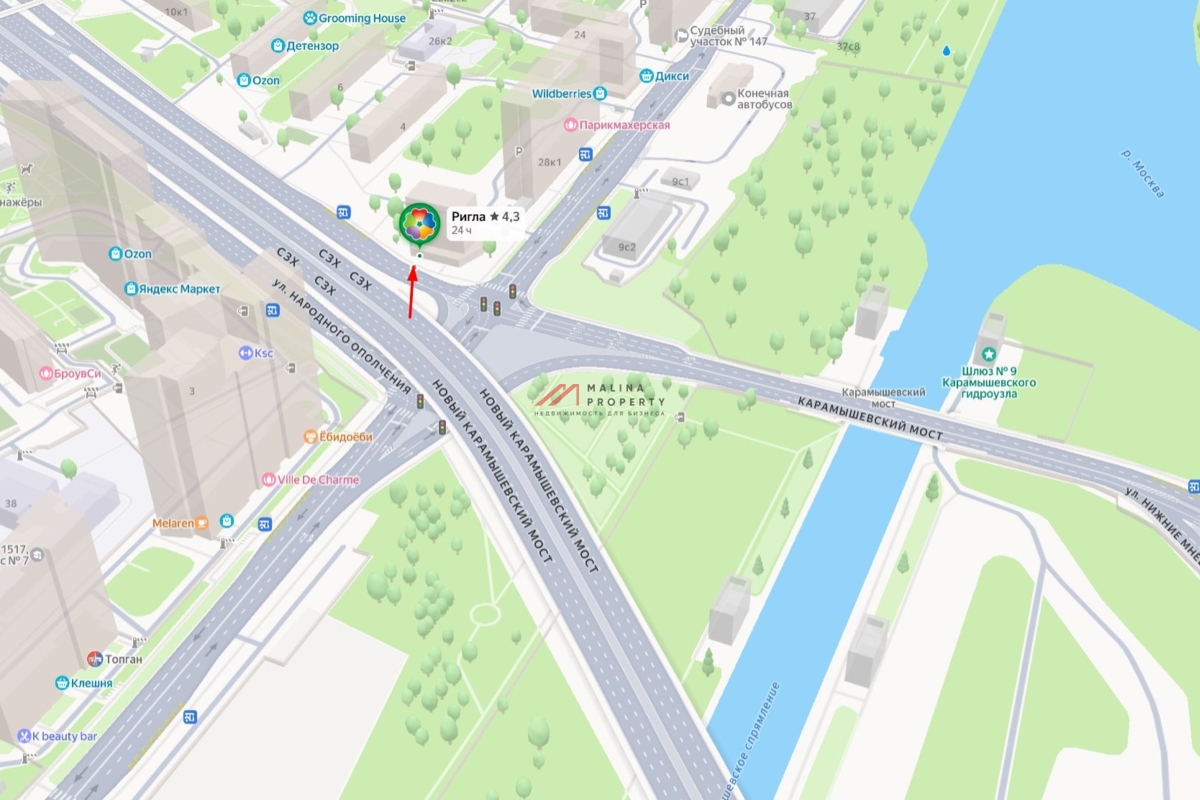 Аренда торгового помещения на Карамышевской набережной