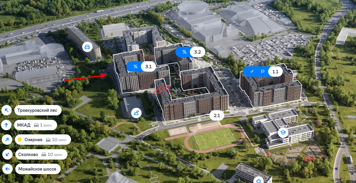 Продажа помещения в жилом комплексе Заречье парк