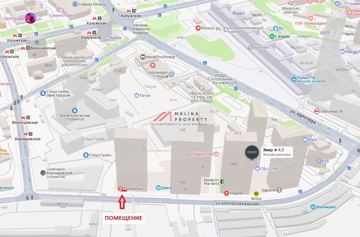 Аренда помещения на 1-й линии в ЖК "EVER". 