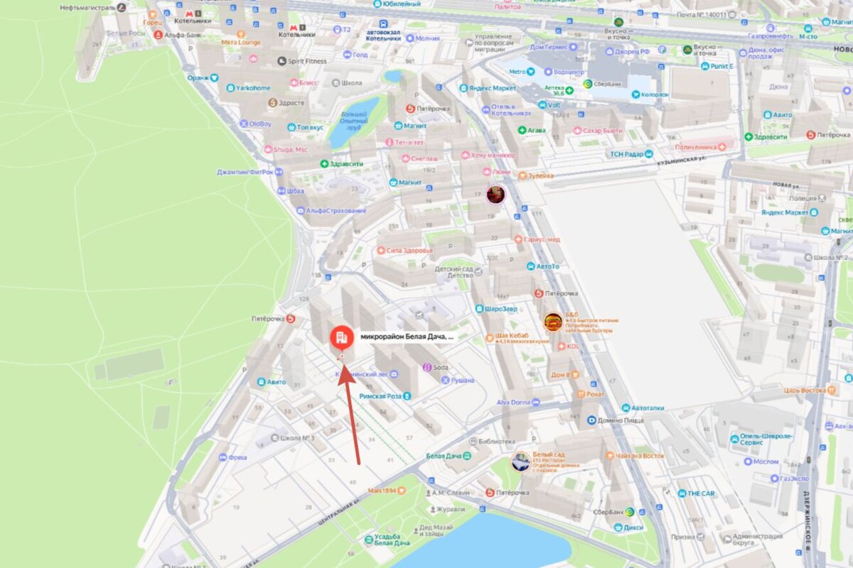 Аренда торгового помещения в ЖК "Кузьминский Лес"