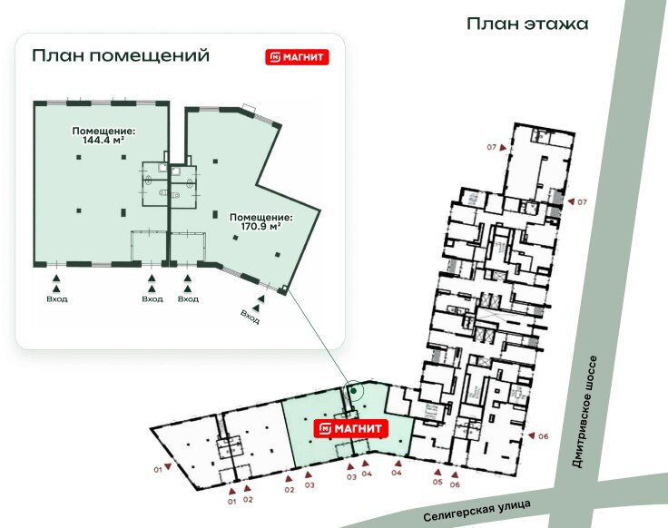 Продажа торгового помещения с супермаркетом Магнит