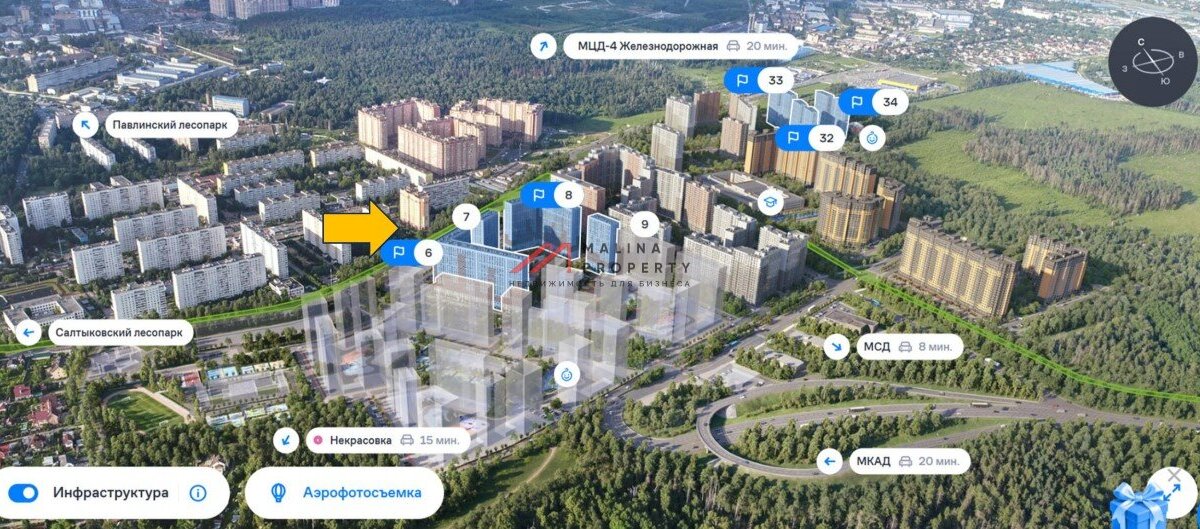 Аренда торгового ромещения в ЖК "Новогорад Павлино" 