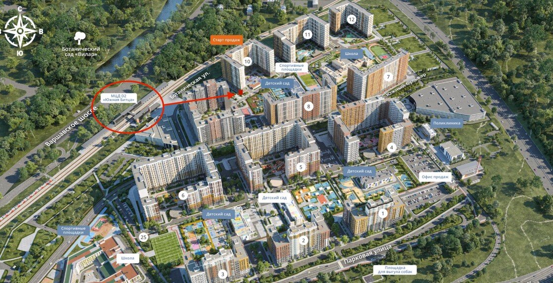 Аренда помещения в жилом комплексе Южная Битца