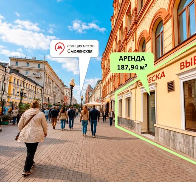 Аренда торгового помещения  у метро Смоленская 