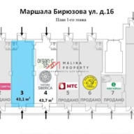 Продажа торгового помещения с арендатором на Маршала Бирюзова 